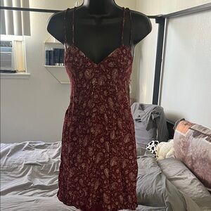 Burgundy Paisley Dress